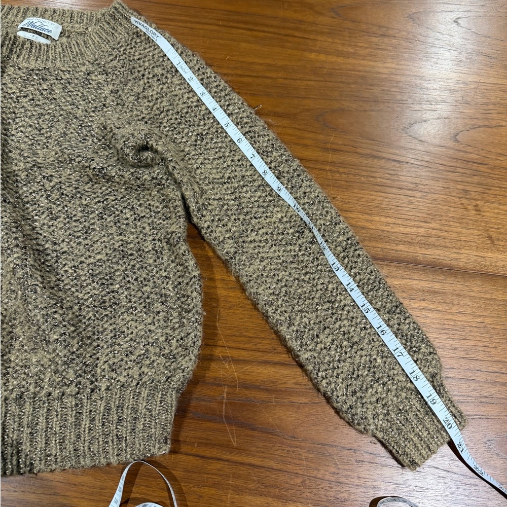 Vintage Chunky Made Specially by Wallace Brown Ribbed Crew Neck Sweater Size S - Picture 6 of 7